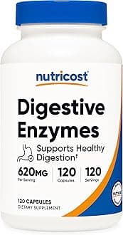 Digestive Enzymes 620mg, 120 Capsules - Complete Digestive Enzyme Supplement