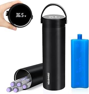 YOUSHARES Insulin Cooler Travel Case - 48H Verified Cooling with Temperature Display, TSA Approved Diabetic Medication Pen Vials Refrigerator with ℃/℉ Digital Temp Display, Portable for 1–7 EpiPens