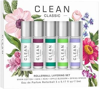 Clean Beauty Classic Rollerball Layering Collection Spring 2024 Eau De Perfume 5-Piece Gift Set for Women