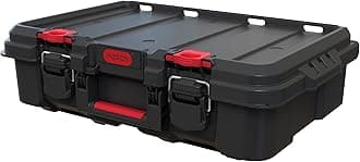 Keter Stack n' Roll Modular DIY Power Tool Storage Case, Stackable, Lightweight, Durable, Water Resistant, Black