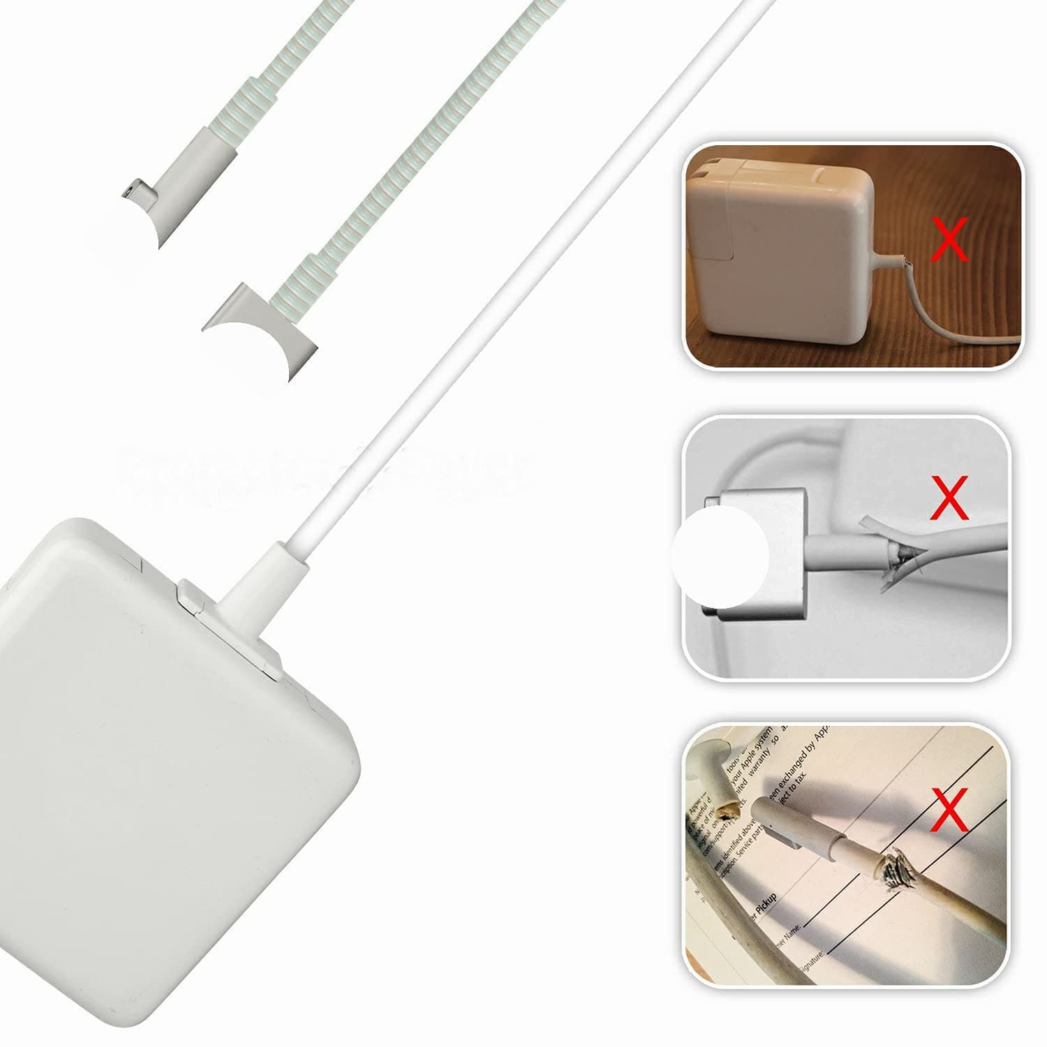 Charger Cable Protector，MAC-Book Adapter Cable Saver Compatible with 45W/60W/85W, Dual Ends Protector,1Pack