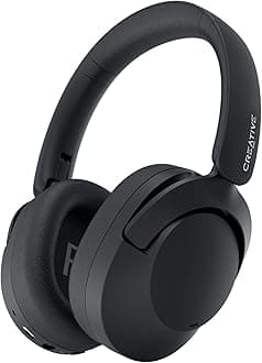 Creative Zen Hybrid 2 Wireless Over-Ear Headphones, Up to 67 Hours (ANC Off), Hybrid Active Noise Cancellation, Ambient Mode, Powerful Audio, Bluetooth 5.2, Built-in Mic, Foldable (Black)