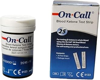 25 On Call Blood Ketone Test Strips for The Mission On-Call GK Dual Meter