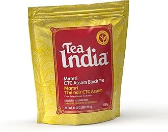 Tea India CTC Assam Loose Leaf Black Tea Strong, Full-Bodied Flavorful Blend Of Premium Black Tea Made with Natural Ingredients Traditional Indian Tea Caffeinated Iced Tea Breakfast Tea 3LB