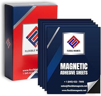 Flexible Magnets – Magnetic Sheets with Adhesive Backing, 4" x 6" (2 Pack) Stick-On Magnetic Sheets for Refrigerator Magnets, Magnetic Labels, Crafts, DIY Projects & More