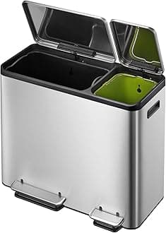EKO Recycling Bin, Stainless Steel, Stainless Steel Matt, 32.1 x 60.5 x 49.2 cm
