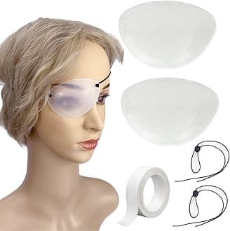 Eye Shield, 2 Pcs Plastic Eye Shield Eye Patch for Surgery Covering Breathable After Surgery Eye Protection with Tape, Clear