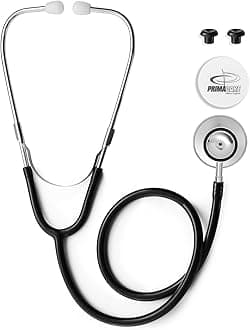 DS-9290-BK Adult Size 22 Inch Stethoscope for Diagnostics and Screening Instruments Lightweight and Aluminum Double Head Flexible Stethoscope Black