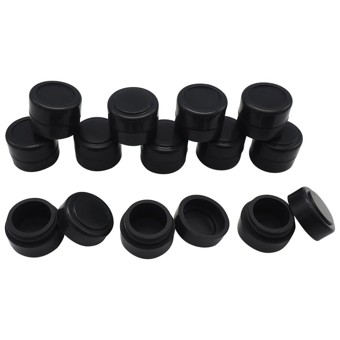 2ml Black 50pcs Containers Silicone Storage Jar Seals