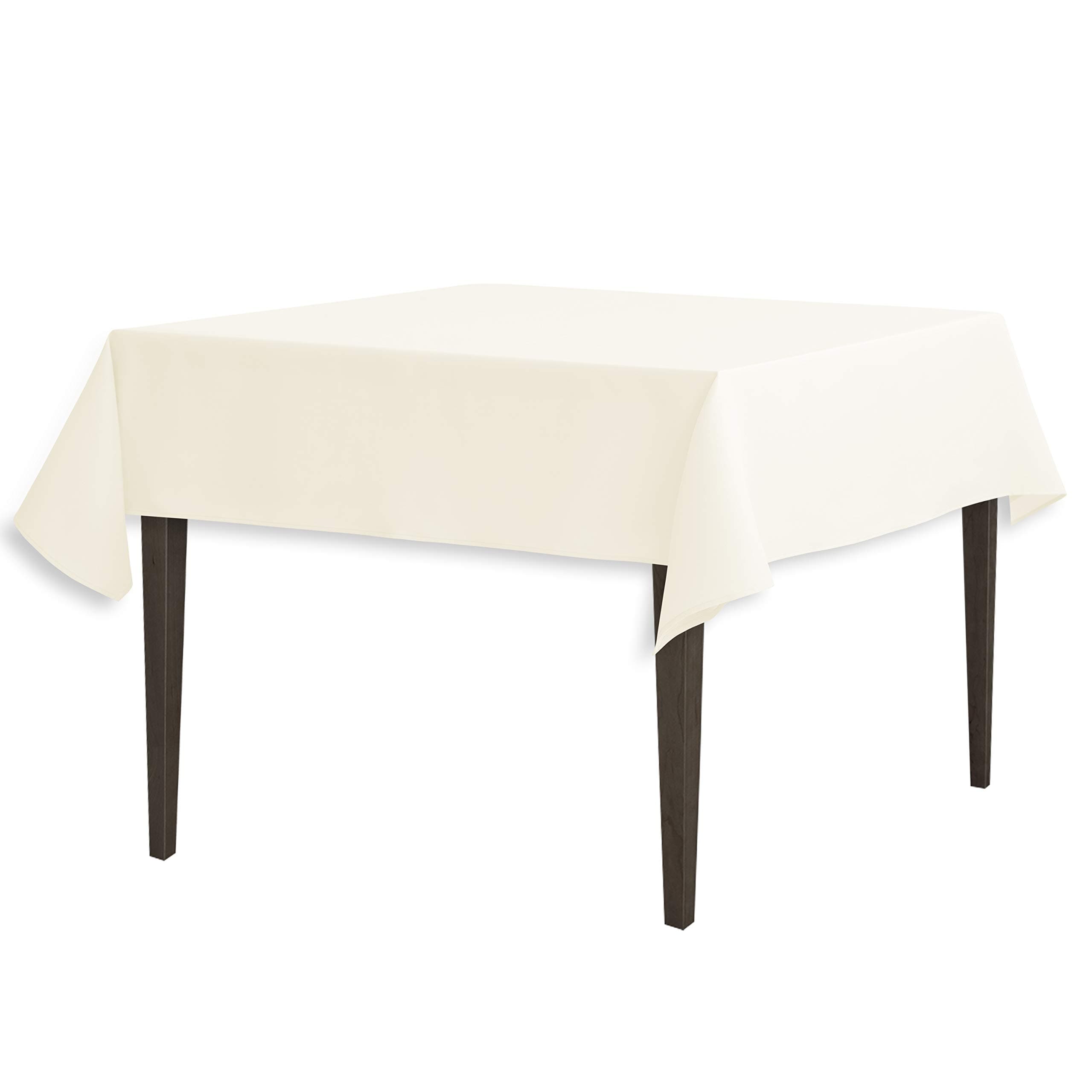 LinenTablecloth 54-Inch Square Polyester Tablecloth Ivory