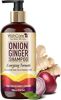 Red Onion Ginger Shampoo - Energizing Formula - Free from Mineral Oils, Sulphates & Parabens - For All Hair Types - 300 Ml