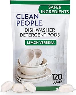 All Natural Dishwasher Pods - Dishwasher Detergent Pods - Cuts Grease & Rinses Sparkling - Residue-Free - Fragrance Free Dishwashing Pods - Lemon, 120 Pack