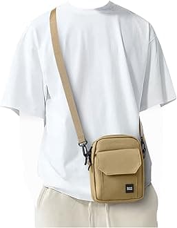 PAUBACK Crossbody Bag for Mens,Travel Passport Wallet Bag for Men for Cell Phone, Small Neck Pouch Side Shoulder Bag for Men