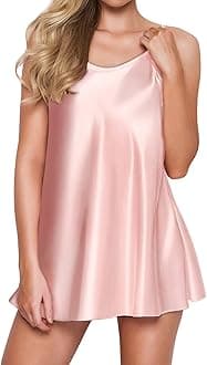 Women's Pajamas Satin Lingerie Nightgown Spaghetti Strap Sleepwear Slik Chemise Mini Slip Short Nightwear