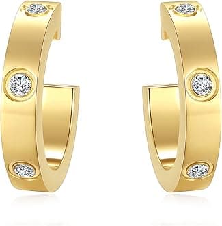 Love Earrings for Women Hoop Earrings Stainless Steel Earrings with Cubic Zirconia Stones Earrings Birthday Jewelry Christmas Gifts for Women Her