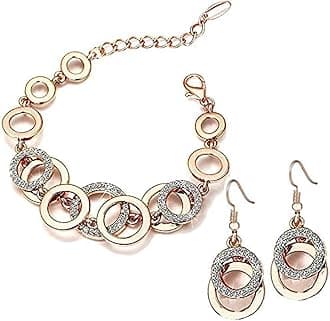 Shining Diva Fashion AAA Crystal 18k Rose Gold Stylish Jewellery for Women and Girls