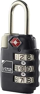 Travel Sentry TSA-Approved Luggage Lock, Large 3 Dial Combination with Easy Read Dials - Black (Pack of 2)