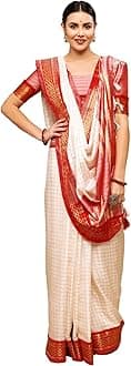 Women'S Off White Poly Silk Woven Saree With Unstitched Blouse Piece, One Size