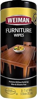 Weiman Furniture Wipes, Beautify & Protect, No Build-Up, Contains UVX-15, Pleasant Scent, Surface Safe – 30 count