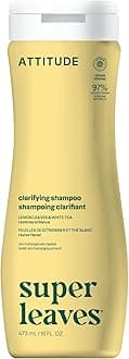 ATTITUDE Clarifying Hair Shampoo, EWG Verified, Restores Shine, Naturally Derived Ingredients, Vegan and Plant Based, Lemon Leaves and White Tea, 16 Fl Oz