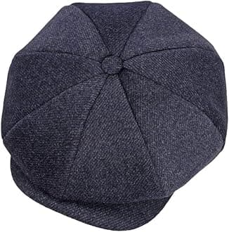 Wool Newsboy Cap for Men Women - Classic Vintage Gatsby Lvy Cabbie Hat Flat Beret Cap Adjustable Size