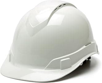 Pyramex HP44110V Ridgeline Cap Style Hard Hat with 4-Point Vented Ratchet, White by Pyramex