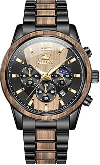 - Men Watch Blue Gold Analog Quartz Stainless Steel Waterproof Luminous Date Luxury Casual Watch