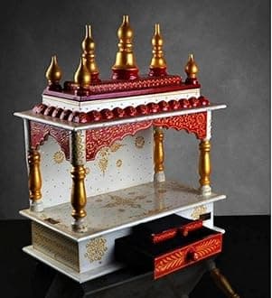 Kamdhenu art and craft Wood Home Temple, White, 15 x 8 x 18 inch, Standard