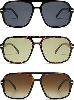 Retro Trendy Square Aviator Sunglasses Womens Mens 70s Classic Vintage Oversized Sun Glasses AR82173