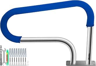 VEVOR Pool Handrail, 32 x 22.5 Swimming Pool Stair Rail, 304 Stainless Steel Stair Pool Hand Rail Rated 375lbs Load Capacity, Pool Rail with Quick Mount Base Plate, and Complete Mounting Accessories