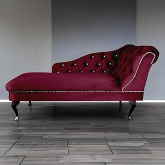 RegentTufted Chaise Lounge Sofa & Seating Handmade Velvet Living Room Bedroom Hallway Black Accent Chair (Right Hand, Winr)