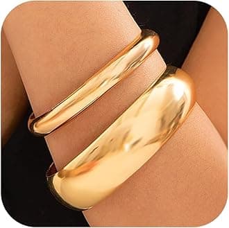 Long tiantian Gold Bangles for Women Bangle Bracelets Chunky Bangles Bracelets Non Tarnish Gold/Silver Bracelet for Women Trendy Jewelry Gifts