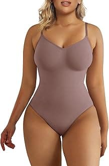 SHAPERX Women's Seamless Shapewear Bodysuit Tummy Control Body Shaper Waist Defining Body Suit
