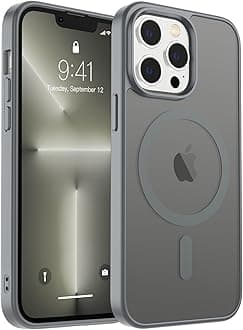 Magnetic for iPhone 13 Pro Max Case, [Compatible with MagSafe] [10 FT Military Grade Drop Protection] Slim Translucent Matte Shockproof Anti-Scratch Phone Case, Dark Gray