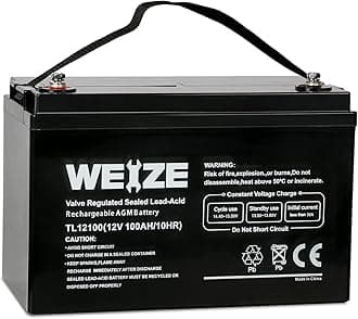 WEIZE 12V 100Ah Deep Cycle Battery, Group Size 31 Battery for RV, Solar, Camping, Cabin, Marine and Off-Grid System, 1150A Max Discharge Current, 3% Self-Discharge Rate