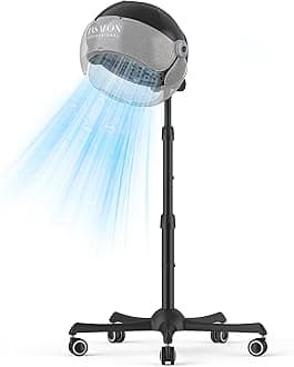 Ionic Hooded Hair Dryer - 1875W Bonnet Dryer with 3 Temperature Settings - Portable Standing Dryer for Home and Salon