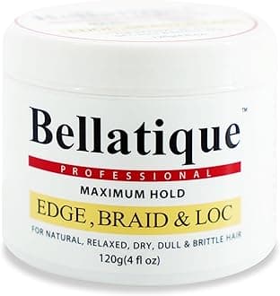 Edge, Braid, & Loc Maximum Hold Edge Control & Braiding Gel (4 oz) Natural, Relaxed, Dry, Dull Hair - No Flaking or Whitening, Fast Drying, High Shine