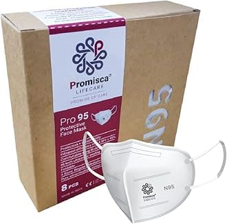 Promisca N95 Face Mask for Adults and Kids Mask in four sizes (Small Pack of 8, White)