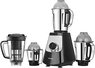 Bajaj Military Series Evoque 1000 W Mixer Grinder With 4 Jars (3 Stainless Steel Jars + 1 Fruit Filter Jar) | DuraCut Blades | Military Grade Jars | Unbeatable Toughness | 2 Yrs Warranty【Jet Black】
