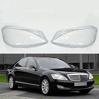 KABEER Pair of Headlight Headlamp Clear Lens Cover Replacement Compatible with Mercedes Benz W221 2006 2007 2008