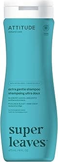 ATTITUDE Extra Gentle Hair Shampoo, EWG Verified, Soothes Dry Scalp, Naturally Derived Ingredients, Vegan and Plant Based, Unscented, 16 Fl Oz