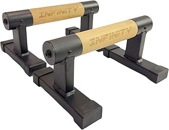 Travellettes Small Parallettes P-bars Parallel Bars with Wooden Handles and Metal For Callisthenics Equiptment, Gymnastics, Handstands, Planche, Fitness, Crossfit, Home & Commercial Use