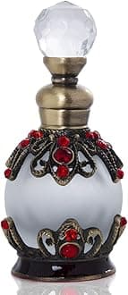 YU FENG15ml Crystals Bejewelled Refillable Perfume Bottle Antique Fancy Round Fragrance Restoring Containers