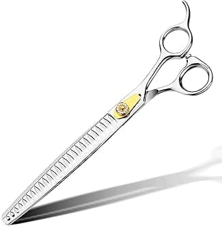 Gimars 8 Inch 54 Teeth Professional Dog Grooming Scissors Robust 440C Stainless Steel Ergonomic Pet Grooming Scissors for Dogs, Cats and Other Animals