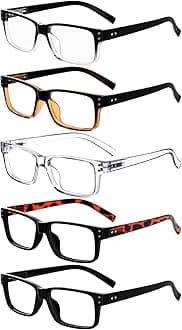 Eyekepper Vintage Reading Glasses for Men - 5 Pack Spring Hinges Classic Readers