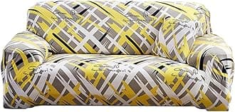 Magic Sofa Cover, Double Seater, Printed Design (C-Yellow)