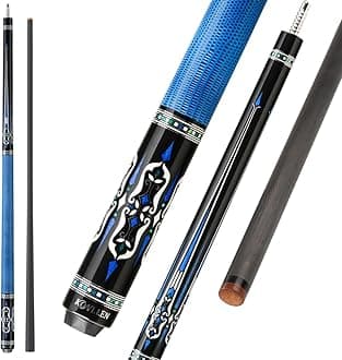 KONLLEN Carbon Fiber Pool Cue Stick 58-inch Professional Pool Sticks for Adults Full Carbon Technology Low Deflection Pool Cue Billiard Cues with 12.5mm Tip (Easy to Control, Pro Taper, Ultra-Smooth)