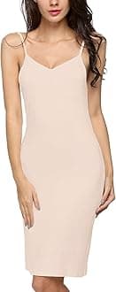 AvidloveWomen Full Slips Sexy Chemise Nightgown V Neck Straight Dress Nightwear S-4XL