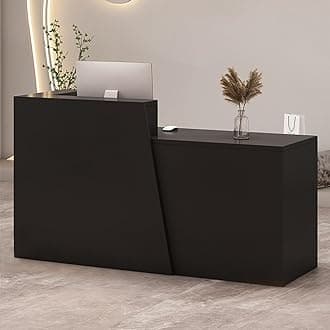 Retail Reception Desk with Storage, Modern Checkout Counter for Store, Anti-Scratch Front Desk for Salon, Boutique, Cafe – Easy Assembly H 70.9" × 16.5" × 39.4"