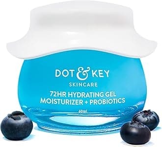 DOT & KEY 72Hr Hydrating Gel + Probiotics Moisturizer For Face With Hyaluronic Acid, Kombucha & Rice Water Lightweight Gel Oil Free Moisturizer | For Oily, Dull & Uneven Skin Tone I For All Skin Types | 60Ml